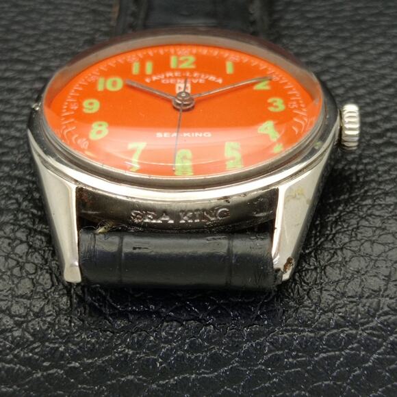 Vintage 1979 Favre Leuba Manual Mens Silver Watch W/Leather Strap - Picture 7 of 8